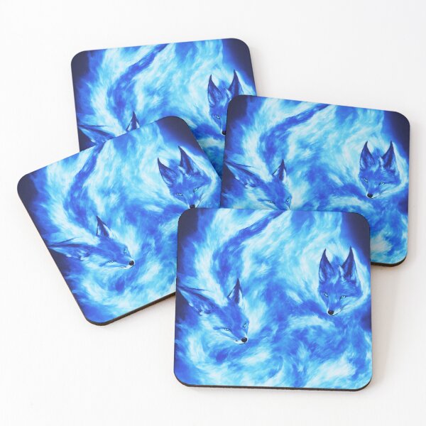 Item preview, Blue Fox with a Body of Blue Flames Digital Art designed and sold by DesignerKin.