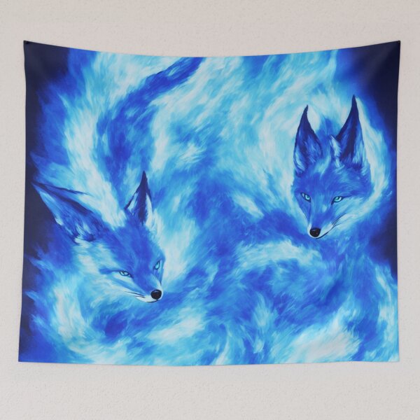 Item preview, Blue Fox with a Body of Blue Flames Digital Art designed and sold by DesignerKin.