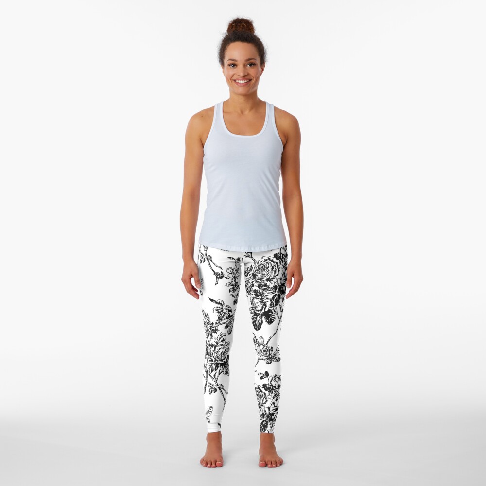 Toile, Black Roses Leggings