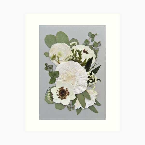  Blooming Beauty, Pressed Flower Print, Botanical Art, Dried Flowers  Wall Art, Herbarium,Inspired Floral Print, Decor Canvas, Art Decor :  Handmade Products