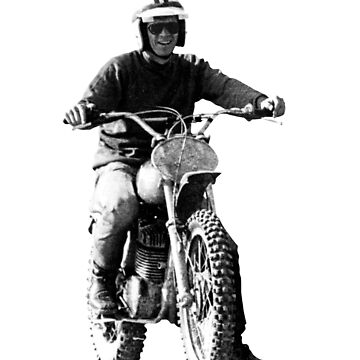 Artwork thumbnail, Steve McQueen on classic Husky - on White by boltjesdesign