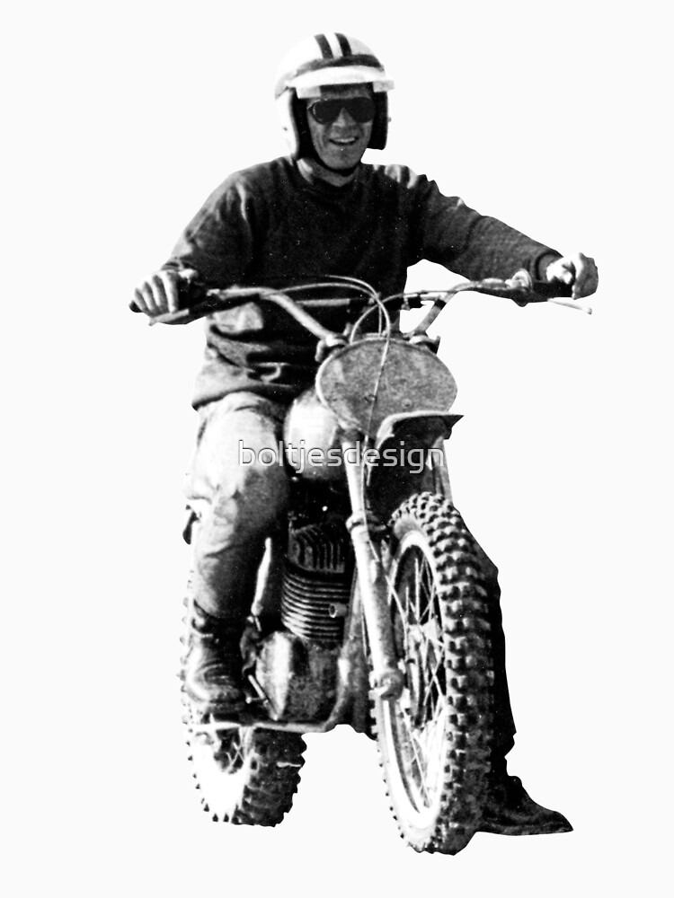 Thumbnail 7 of 7, Classic T-Shirt, Steve McQueen on classic Husky - on White designed and sold by boltjesdesign.