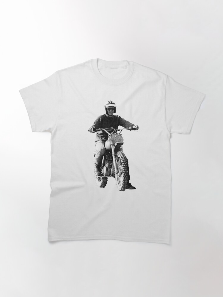 Thumbnail 3 of 7, Classic T-Shirt, Steve McQueen on classic Husky - on White designed and sold by boltjesdesign.