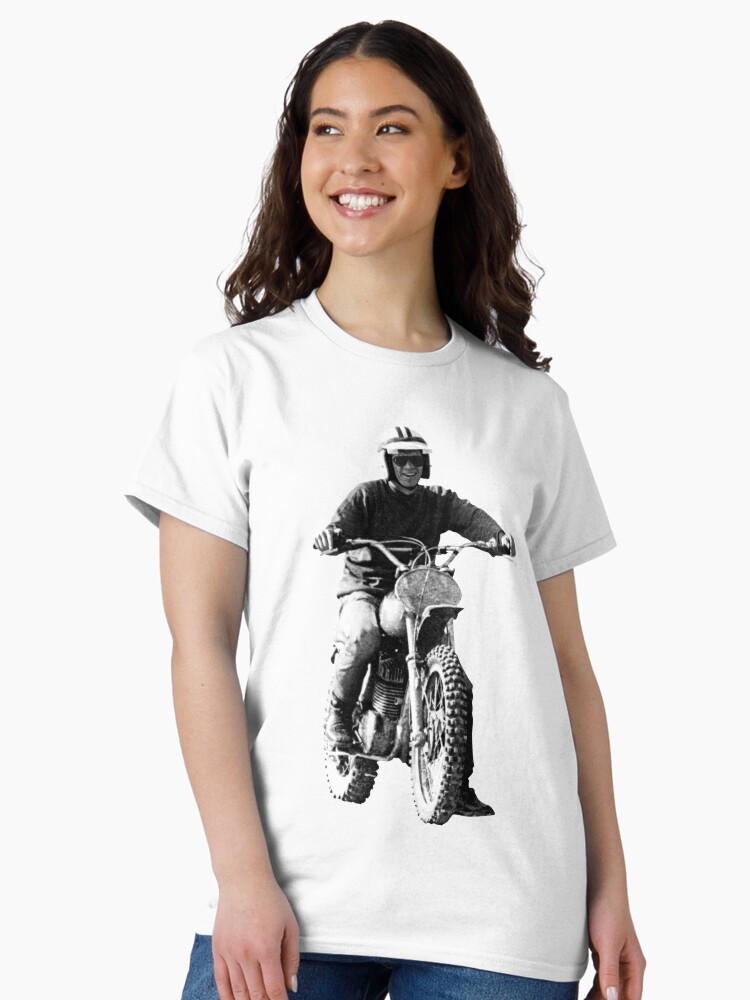 Thumbnail 2 of 7, Classic T-Shirt, Steve McQueen on classic Husky - on White designed and sold by boltjesdesign.