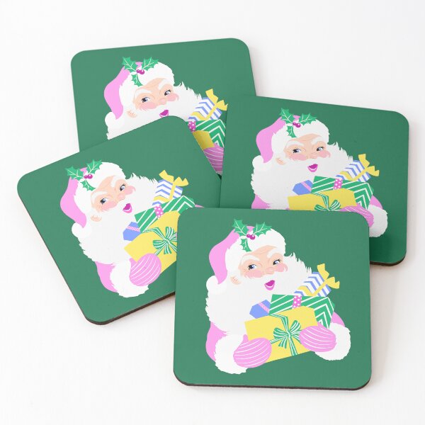 Item preview, Retro Vintage Pink Santa Claus Cartoon designed and sold by Clio Clark.