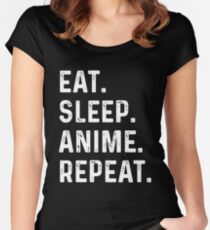 Eat Sleep Anime Repeat Women's Fitted Scoop T-Shirt
