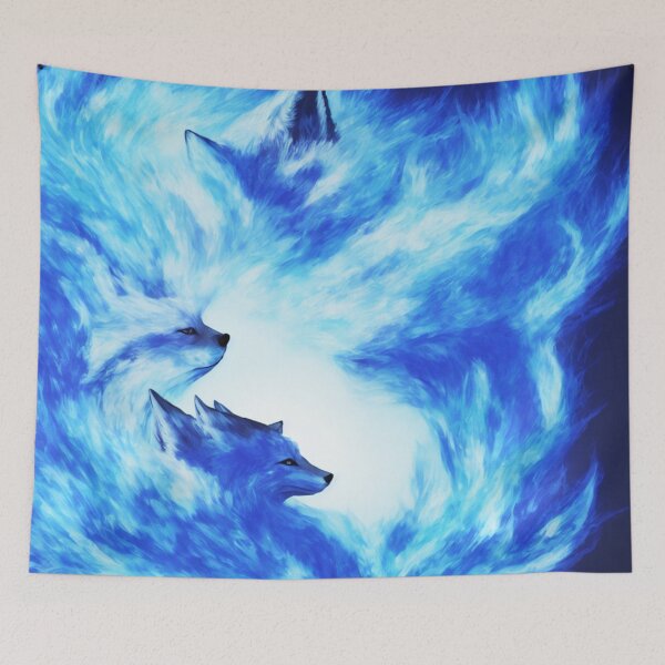 Item preview, Blue Fox with a Body of Blue Flames Digital Art designed and sold by DesignerKin.
