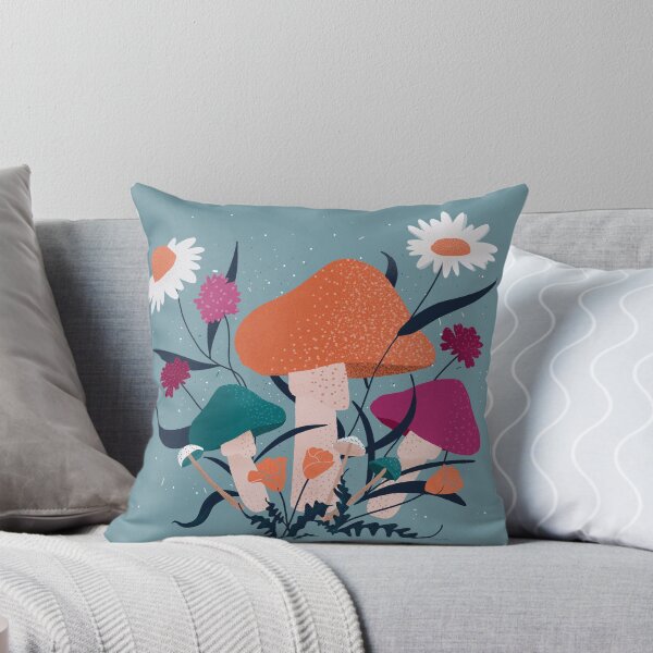 Item preview, Whimsical Shrooms and Blooms - Teal designed and sold by CavaCreates.