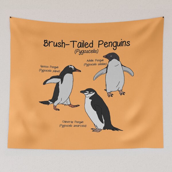 Item preview, Brush-Tailed Penguins (Orange) designed and sold by GraceT26.