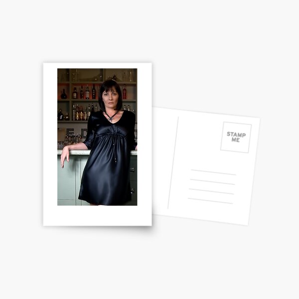 Lisa in 'Charmuse Kaftan Dress with bead trim' Postcard