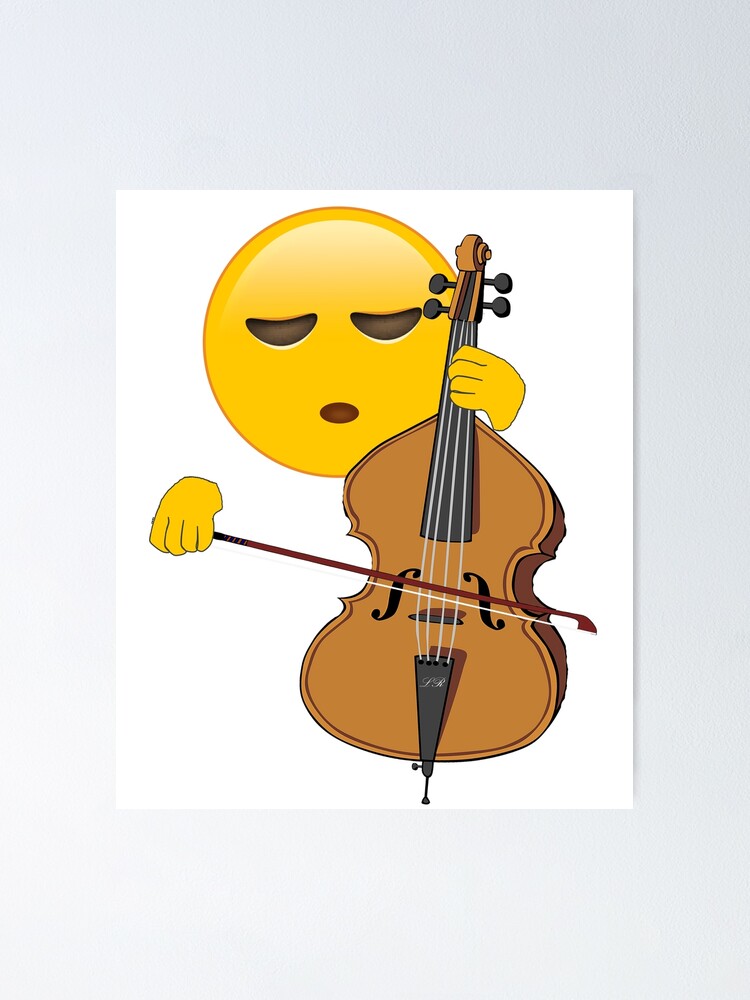 Poster Cadeau Drole De Joueur De Violoncelle D Emoji Pour Des Violoncellistes Ou Des Joueurs De Basse Par Customshirtgirl Redbubble