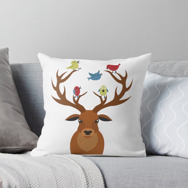 Item preview, Reno con pájaros en astas designed and sold by PrintPortal.