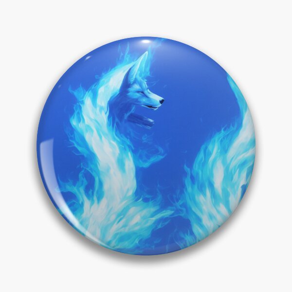 Item preview, Blue Foxes with a Body of Blue Flames Digital Art designed and sold by DesignerKin.