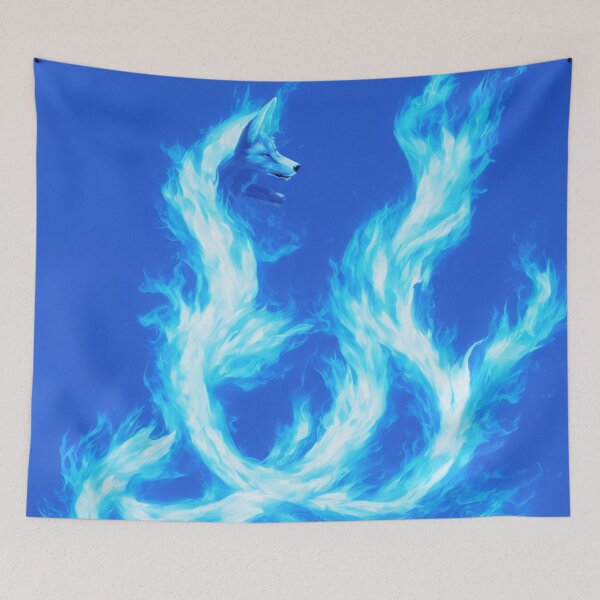Item preview, Blue Foxes with a Body of Blue Flames Digital Art designed and sold by DesignerKin.