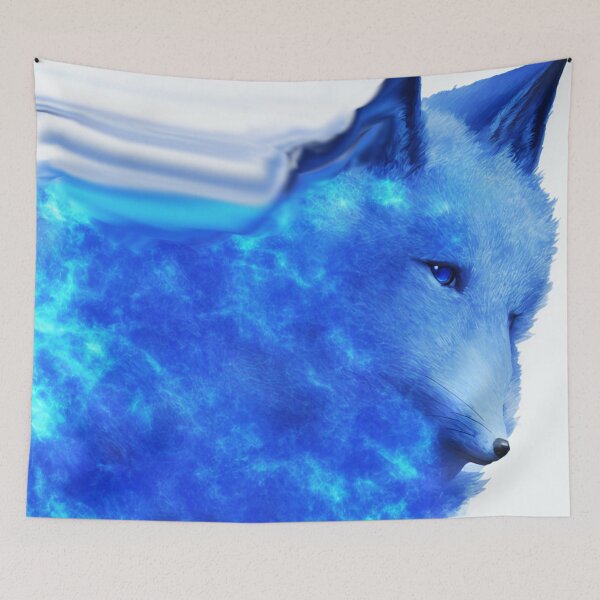 Item preview, Blue Foxes with  Blue Flames Digital Art designed and sold by DesignerKin.