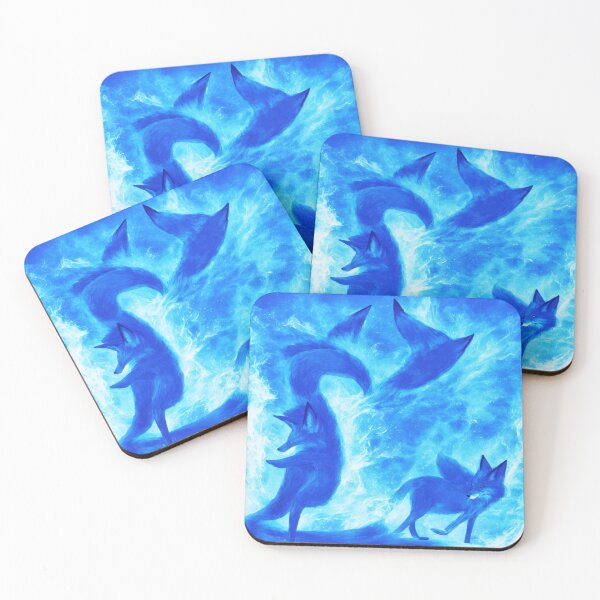 Item preview, Blue Foxes with  Blue Flames Digital Art designed and sold by DesignerKin.