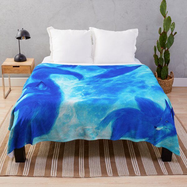 Item preview, Blue Foxes with  Blue Flames Digital Art designed and sold by DesignerKin.