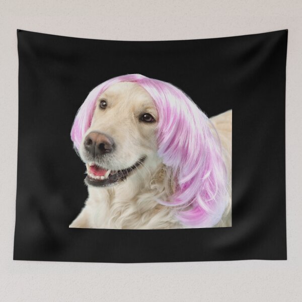 Item preview, dog with wig   designed and sold by HabitationBohe.