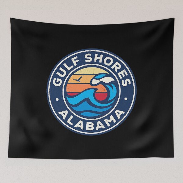Item preview, Gulf Shores Alabama AL Vintage Nautical Waves Design designed and sold by JackSadowski.