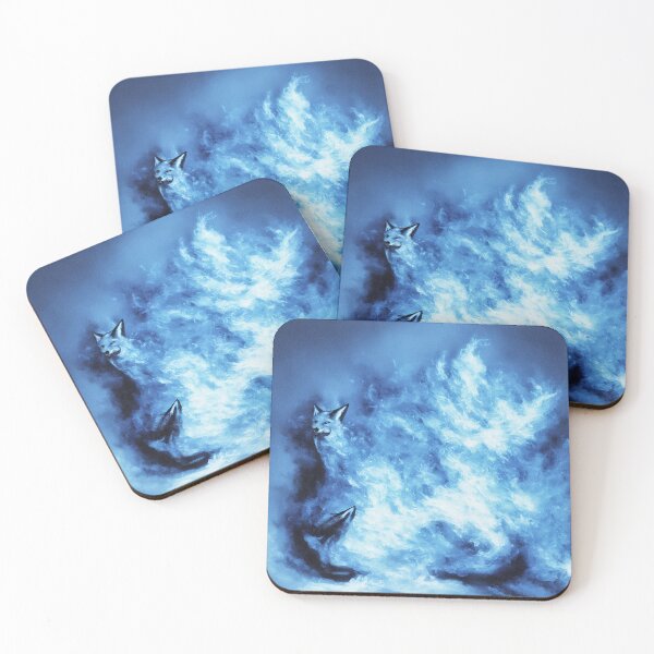 Item preview,  Blue Foxes with  Blue Flame Bodies Digital Art designed and sold by DesignerKin.