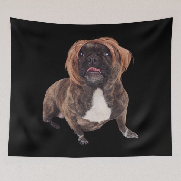 Item preview, dog with wig  designed and sold by HabitationBohe.