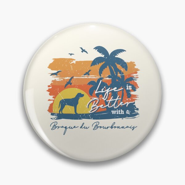 Item preview, Life is Better With Braque du Bourbonnais Beach Sunset Retro Vintage designed and sold by rafaeltto.
