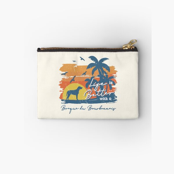 Item preview, Life is Better With Braque du Bourbonnais Beach Sunset Retro Vintage designed and sold by rafaeltto.