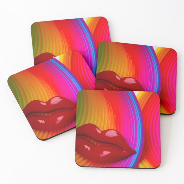 Item preview, Red lips On Colorful Rings designed and sold by Garry Gay.