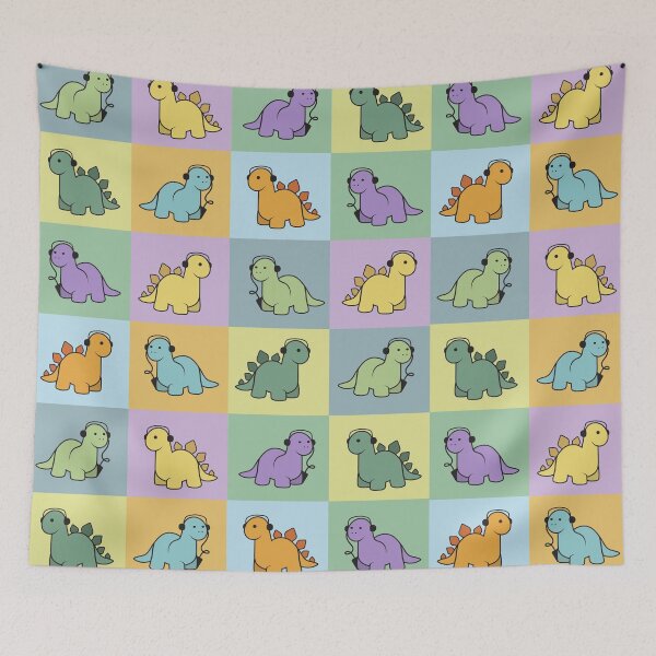 Item preview, Dinosaur Colorful Grid Pattern  designed and sold by vron615.