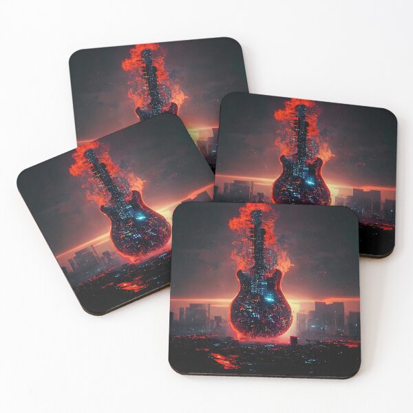 Item preview, Burning Guitar over a Radioactive City designed and sold by PsyFreak! arts.