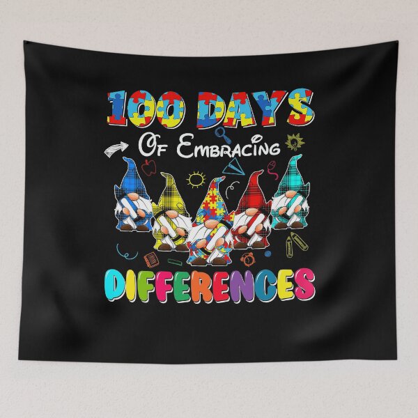 Item preview, 100 Days Of Embracing Differences Sped Teacher Autism Gnomes designed and sold by SamArtistbyAUS.