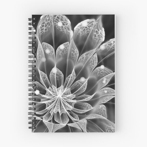 Item preview, B&W Fractal Dahlia Flower via Electron Microscope designed and sold by San Jaya Prime.