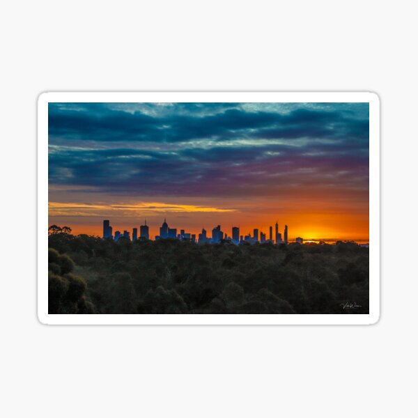 Melbourne sunset from Yarra Boulevard Sticker