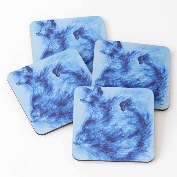 Item preview, Copy of  Blue Foxes with  Blue Flame Bodies Digital Art designed and sold by DesignerKin.
