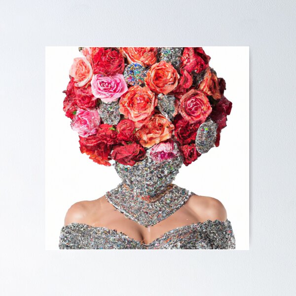 Item preview, Fine Art Headpiece Crystal Masquerade Mask Art, Fashion Photography, Altered Model Portrait. Digital Art Print, Printable Wall Art designed and sold by RadRococo.