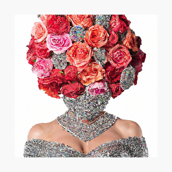 Artikelvorschau, Fine Art Headpiece Crystal Masquerade Mask Art, Fashion Photography, Altered Model Portrait. Digital Art Print, Printable Wall Art entworfen und verkauft von RadRococo.