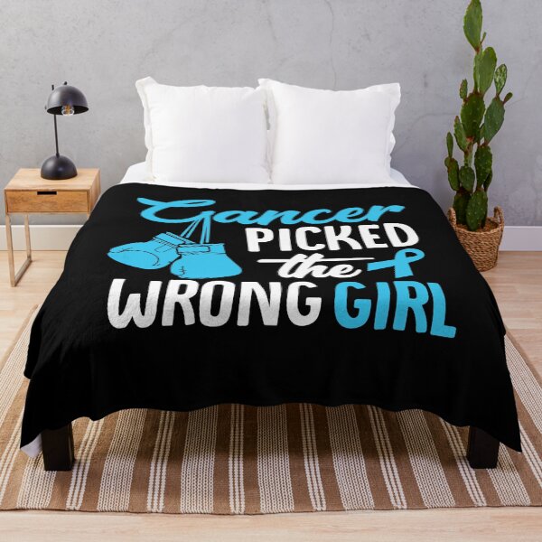 Item preview, Fuck Prostate Cancer, Cancer Picked the Wrong Girl, Blue Ribbon designed and sold by Too Sweet.