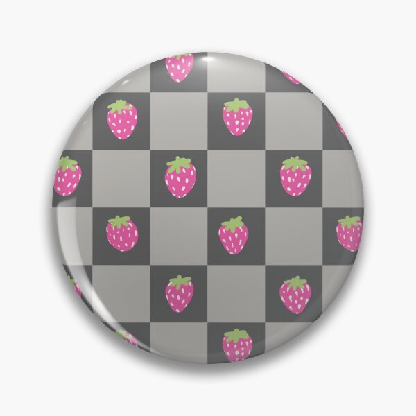 Item preview, Pink Strawberry Gray Checkered Pattern designed and sold by CavaCreates.