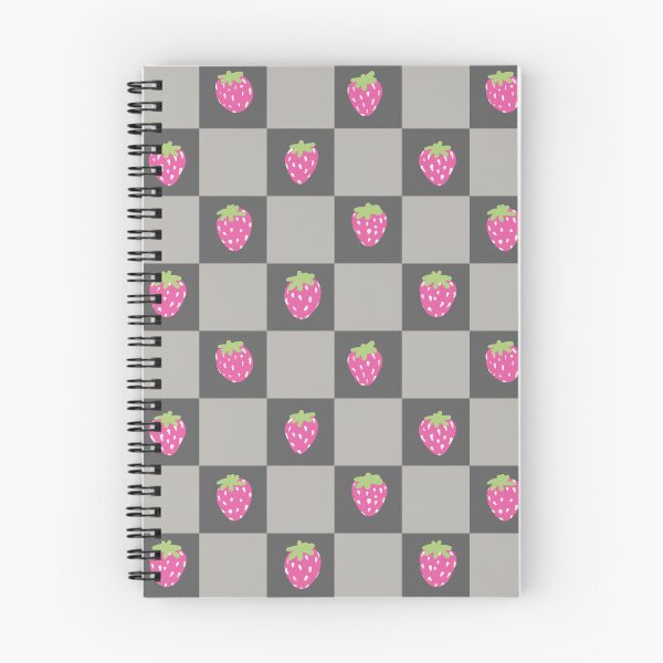 Item preview, Pink Strawberry Gray Checkered Pattern designed and sold by CavaCreates.
