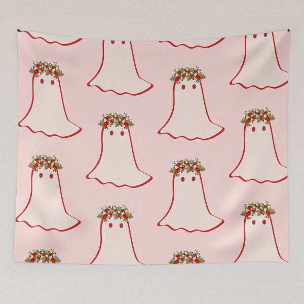 Item preview, Strawberry Ghost Flower Crown in Pastel Pink designed and sold by Pink Ribbon.
