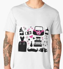 Cute wedding icons black Men's Premium T-Shirt