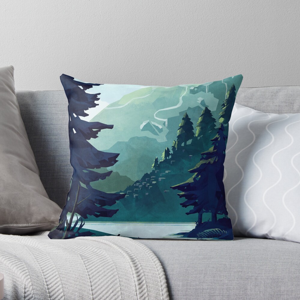 Canadian Mountain Throw Pillow