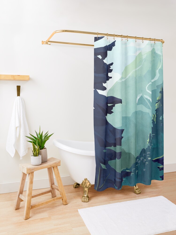 Alternate view of Canadian Mountain Shower Curtain