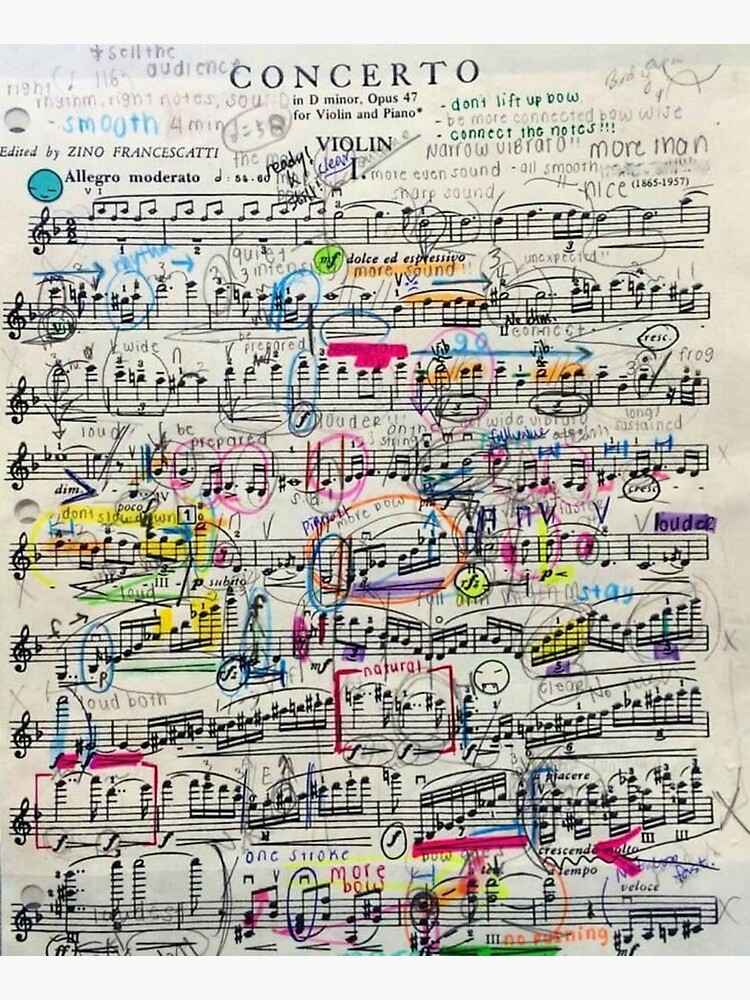 annotated-doodled-on-concerto-violin-score-sheet-music-sticker-for