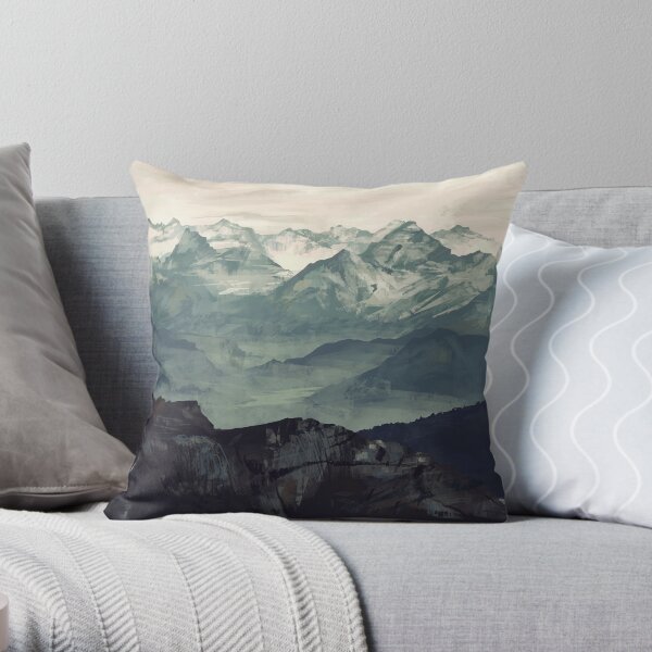 Mountain Fog Throw Pillow