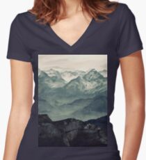 Mountain Fog Women's Fitted V-Neck T-Shirt
