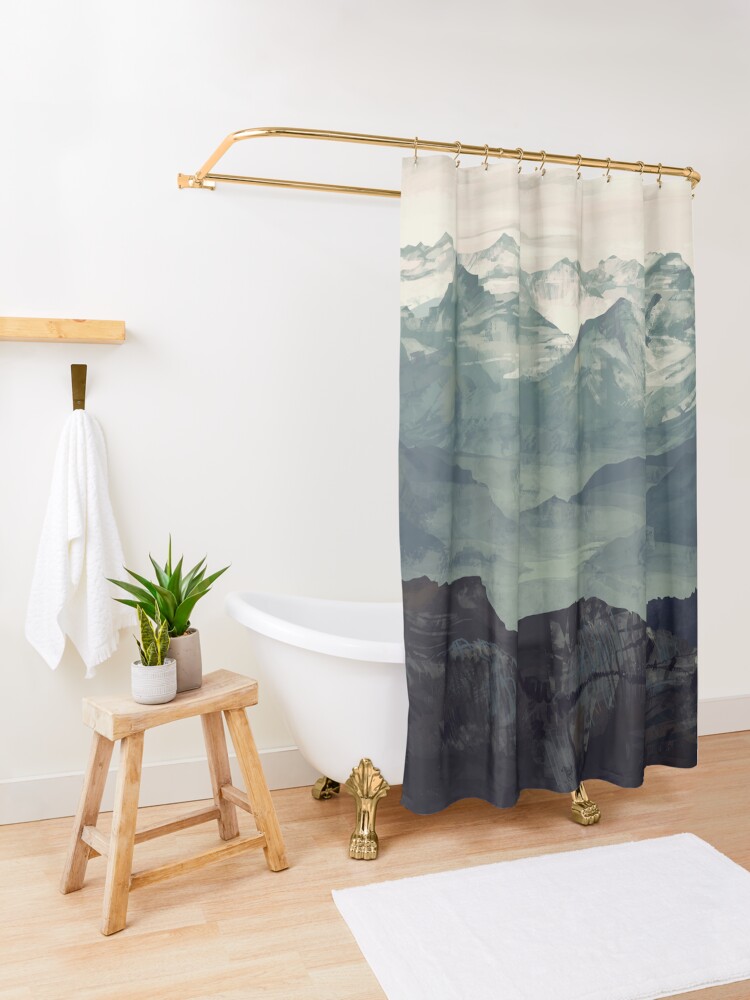 Alternate view of Mountain Fog Shower Curtain