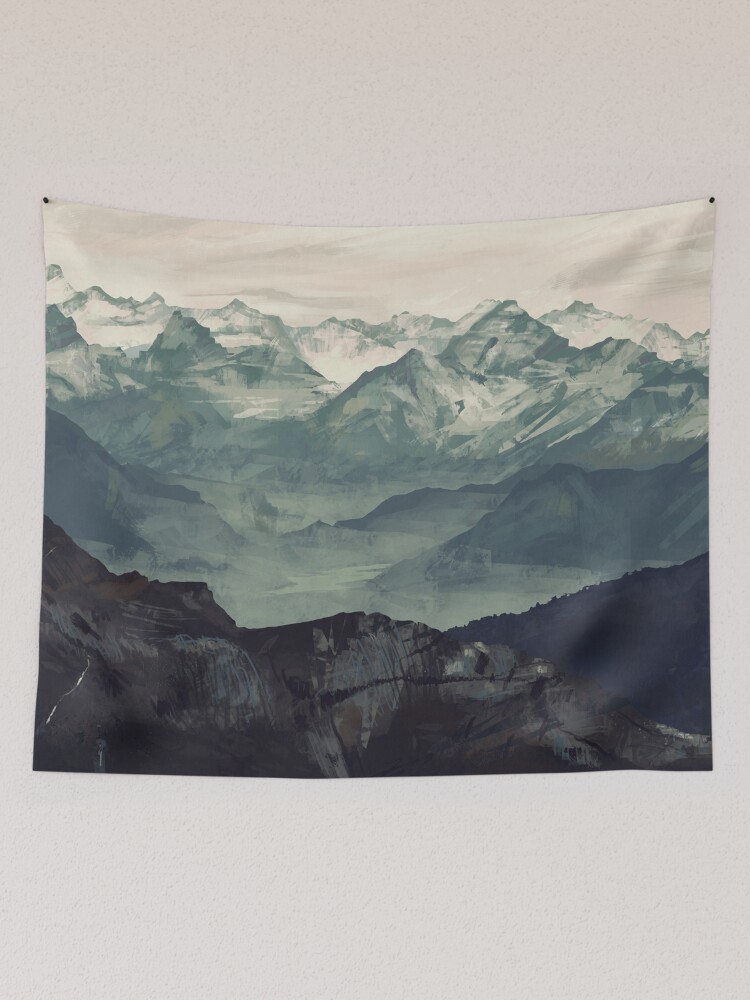 Thumbnail 2 of 3, Tapestry, Mountain Fog designed and sold by MicaelaDawn.