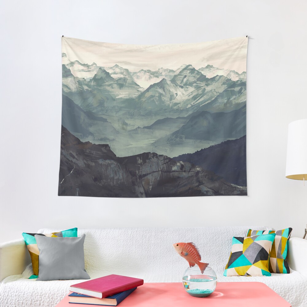 Mountain Fog Tapestry