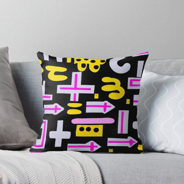 Item preview, Abstract Video Game Pattern - Retro Pop Art - Black, White, Pink and Yellow designed and sold by Inomaly Art.